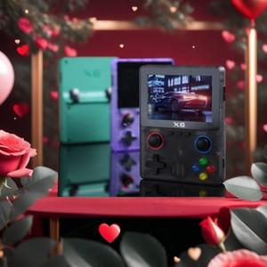 retro game console with 32g built-in 10000+ games, 3.5 inch ips oca full fit color screen handheld game console, portable gaming console