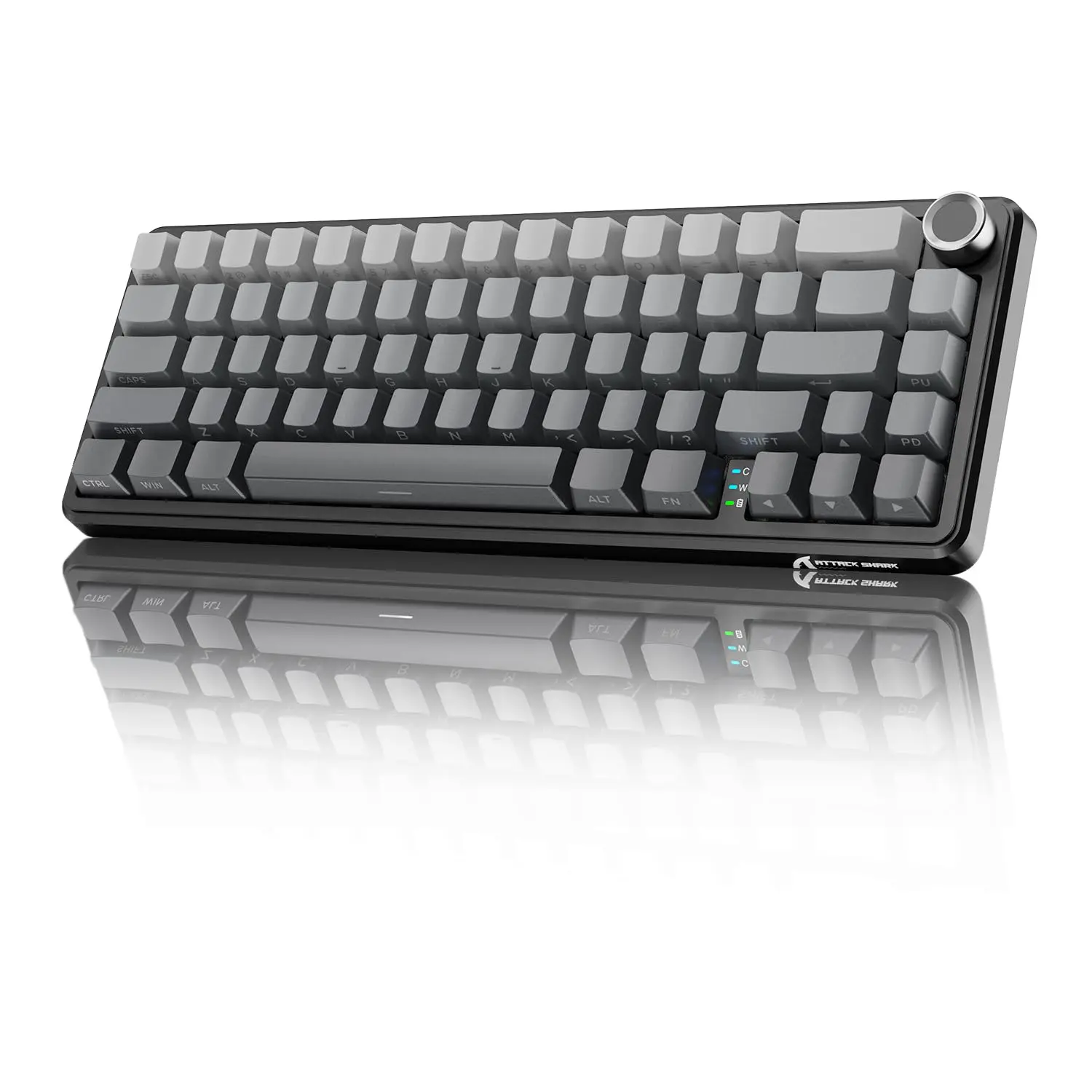 Attack Shark X66 65% Wireless Mechanical Keyboard with Knob, 66 Keys Gasket Hot Swap RGB Gaming Keyboard with BT/2.4G/USB-C, Linear Switch, Side Printed PBT Keycap, Hot Swappable RGB