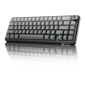 Attack Shark X66 65% Wireless Mechanical Keyboard with Knob, 66 Keys Gasket Hot Swap RGB Gaming Keyboard with BT/2.4G/USB-C, Linear Switch, Side Printed PBT Keycap