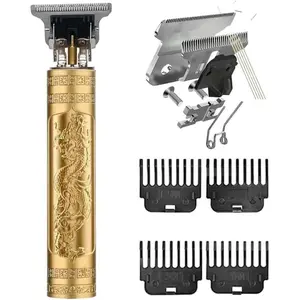 Rechargeable grooming set: includes a hair trimmer and 4 comb attachments, capable of trimming beards and cutting hair, USB-C charging for convenience, professional-grade quality suitable for barbers and men, easily meets various grooming needs