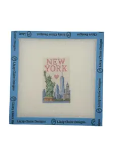 New York - Luggage Tag Sized - 18 Mesh 6x6 - Needlepoint Canvas