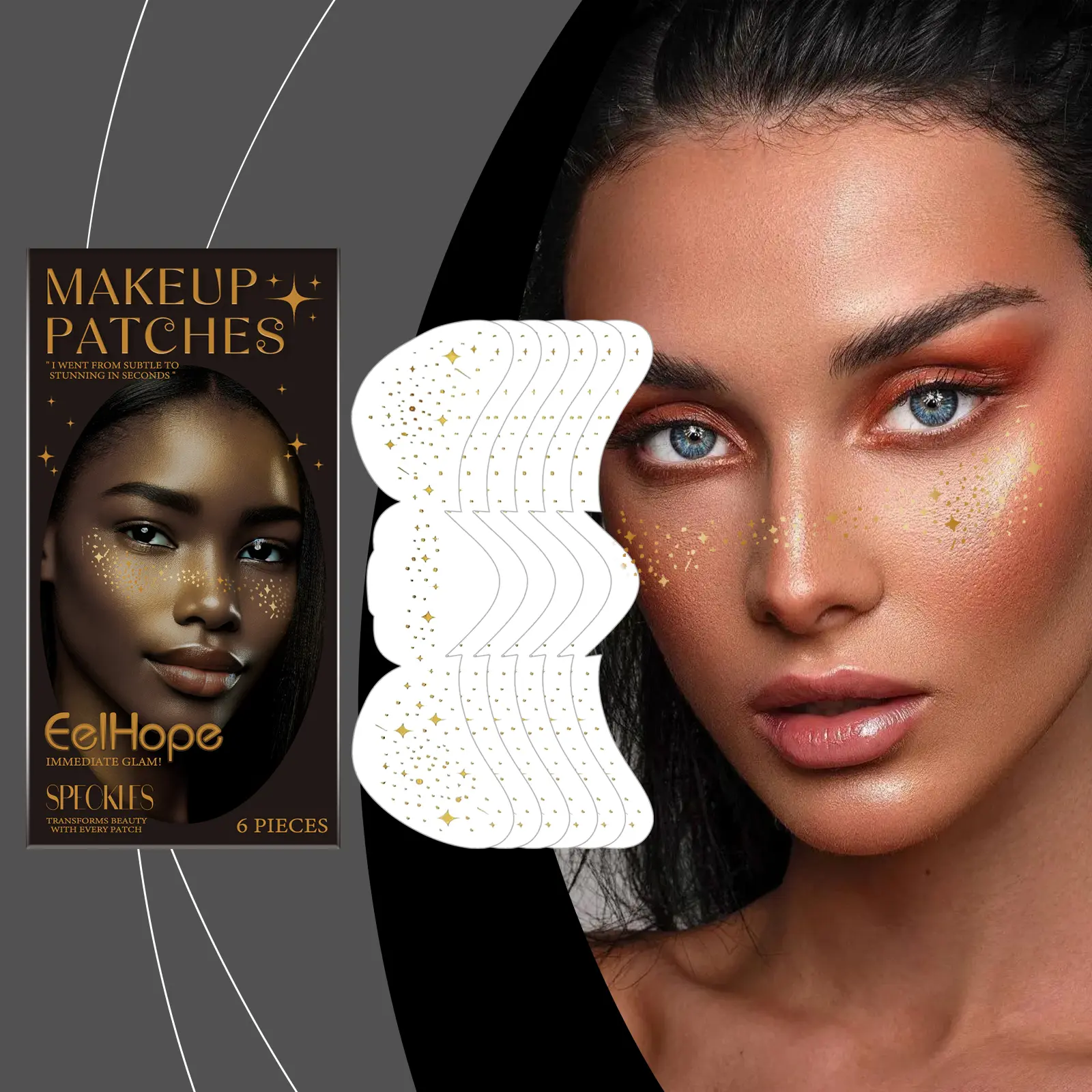 Eelhope Party Freckle Tattoo Stickers Create Natural Freckle Makeup Makeup Stickers With Glitter Spot Tattoos