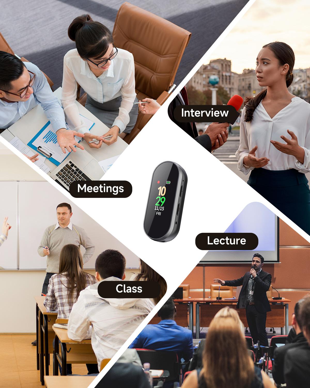 64GB/32GB Digital Voice Recorder: Professional and Portable, 4-in-1, Newly Upgraded with Noise-Canceling Hi-Fi Pure Sound Quality, 3072 kbps Audio Recording—Ideal for Lectures, Meetings, and Classrooms Recording