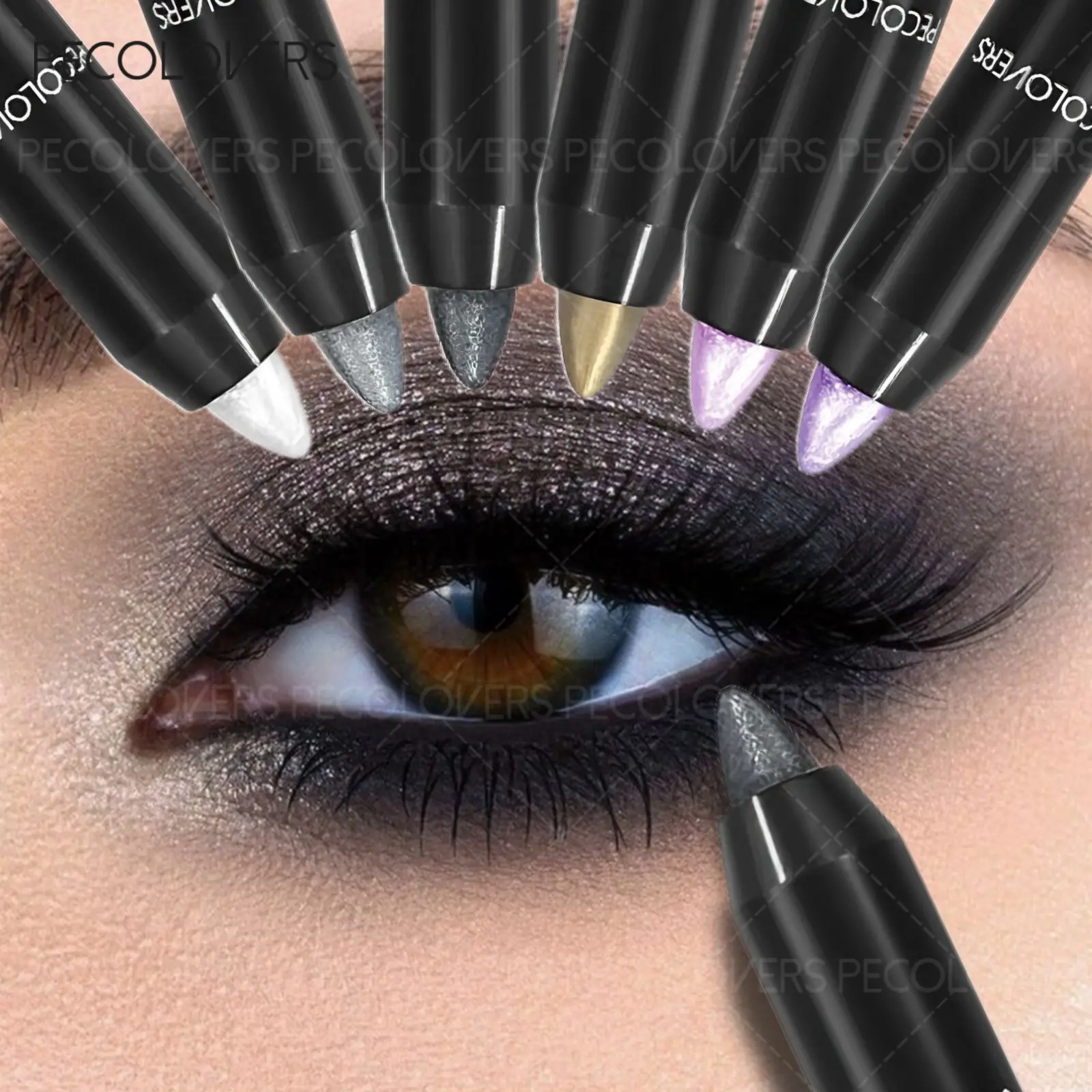 6pcs/set Pearlescent Eyeshadow Pencil Stick Glitter Shimmer Eye Shadow Pen Highlight Long Lasting Eyes Makeup Tools Glam Pack Glitter