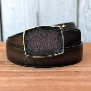 Brown “Bravo” Western-Style Leather Belt for Men with Metal Buckle | Made in Mexico