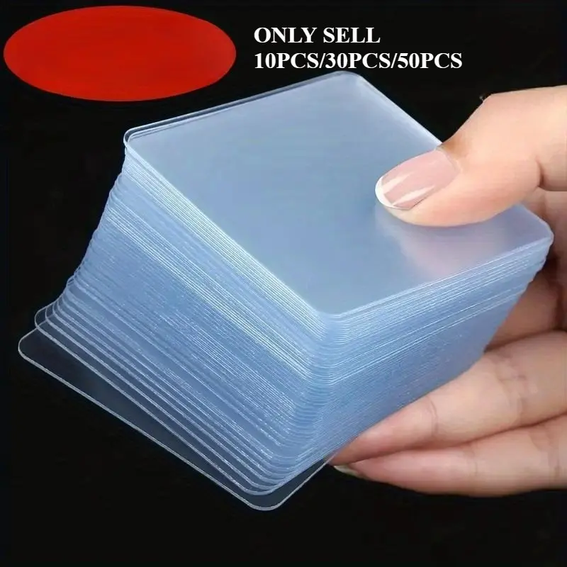 10/30/50pcs Strong Adhesive Durable Double Sided Mounting Tape, Heavy Duty Traceless No Residue Transparent Tape, Removable Strips Sticky Nano Tape For Paste Items, Household Carpet Nano Double Sided Tape, Picture Hanging Strip, No Residue Tapes