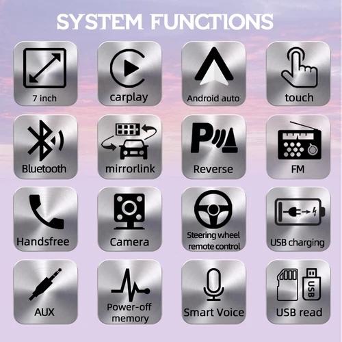 Multimedia Player 7 Inch 2 Din Car Stereo MP5 Radio MirrorLink Screen FM/USB/AUX/TF Car Audio CARPLAY/Android Auto Touch Screen