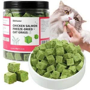 120g Cat Grass Treats for Cats, Freezed Drying Cat Grass Teething Stick Snacks for Kitty, Edible Cats Chew Toys for Teeth Cleaning and Hairball Removal cat grass treat hairball control snack stick hair ball oral health