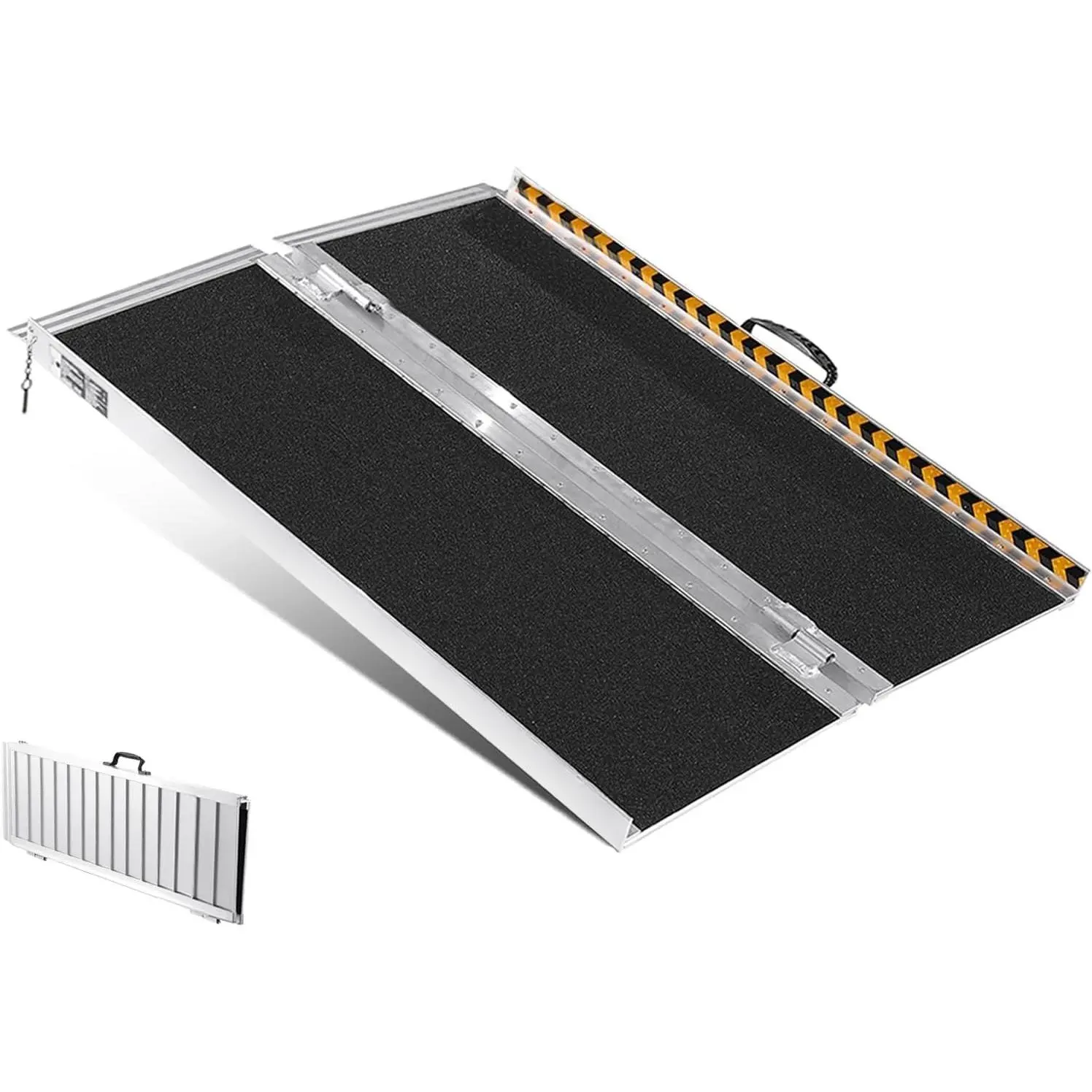 Garvee 2FT Aluminum Portable Foldable Wheelchair Ramp with Carry Handle, 600 Lbs Capacity, Non-Skid Surface for Doorways, Thresholds, Steps