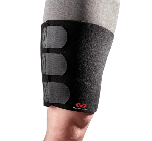 McDavid Thigh Wrap/Adjustable - Latex-Free Neoprene Compression Support for Hamstring & Quad Strains - One Size Fits Most - Durable & Comfortable for All-Day Use