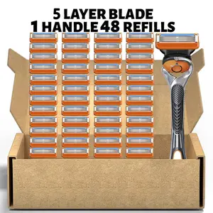 Men's Manual Shaving Kit, Safe Rust-Resistant Blades, Easy Replacement, Washable Premium Material, Classic Men's Grooming Tool