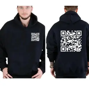 Funny "FU" QR Code Hoodie 2 Sided Unisex Classic Cotton