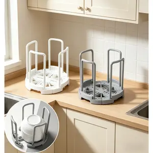 JUMRHFAN 2-Piece Adjustable Bowl Rack & Plate Storage Organizer |   Expandable Dish Drying Rack for Kitchen Countertops & Cabinet Shelves