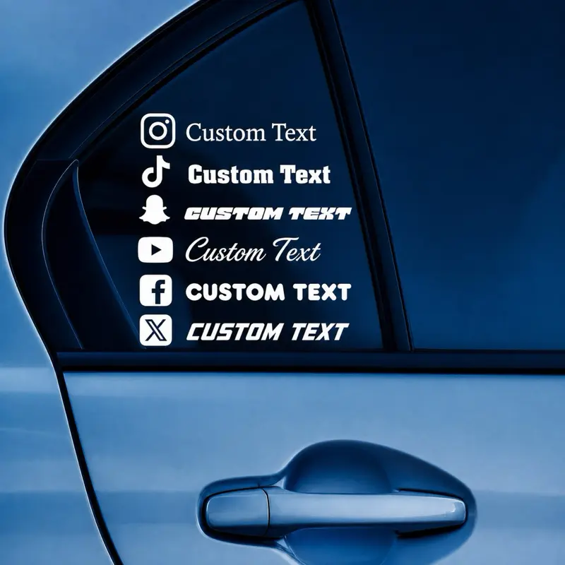 Custom Social Media Car Decal | Personalized Username Vinyl Sticker for Car Window,Automotive Decals,Stickers Para Carros,Truck Stickers