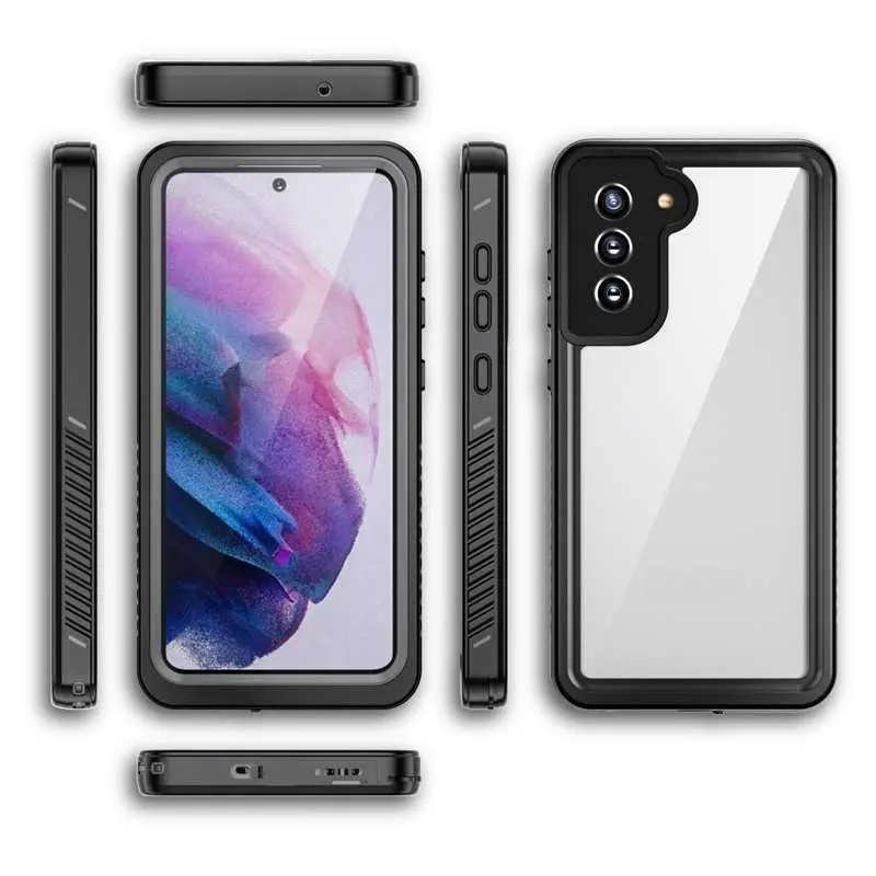 For Samsung Galaxy S21 FE Waterproof Phone Case Full Coverage Waterproof Drop-Resistant Wear-Resistant PC+TPU Material HNB54