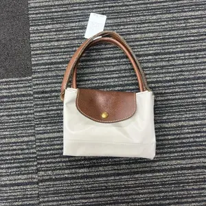 Pre-owned Longchamp As Shown Tote Bags Le Pliage Original Pouch with Handle in "Paper" Off White12747