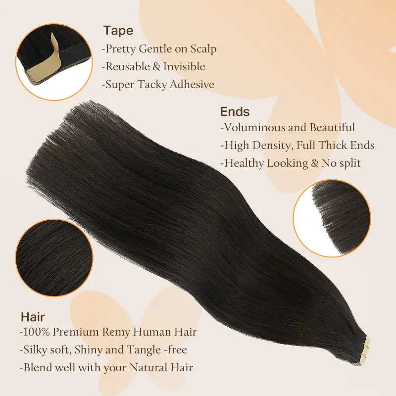 【#1 24inch only 53.24】Doores Tape in 10-28'' length Remy Human Hair Extensions Natural Straight#tiktokshopstockup 【#1 24inch only 53.24】Doores Tape in 10-28'' length Remy Human Hair Extensions Natural Straight#tiktokshopstockup