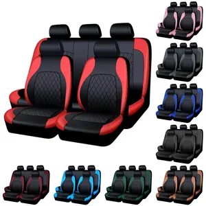 Universal Car Seat Covers 1 Set 5 Seats for Car Front & Rear Seat Covers, PU Leather Waterproof Automotive Seat Protectors, Fits Most Vehicles, Car Interior Accessories