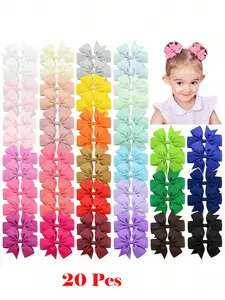 20pcs Random Cute Butterfly Shape Hair Clips, Suitable For Children, Colorful And Fun Hair Accessories, All-Season Polyester Butterfly Hair Clips, Suitable For Casual Daily Wear, Holidays And Party Decorations Love Valentine, Barrettes Hair Clips