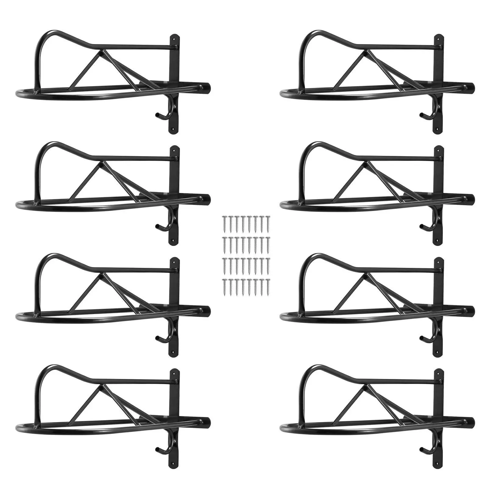 【SummerFinds】VEVOR Wall Mount Saddle Rack, 27.3 x 16.3 x 12.5 in, 8 Packs Horse Saddle Rack with Pad Bar, Portable Saddle Stand for English & Western Saddle, Horse Tack Storage for Equestrian Garden, Black