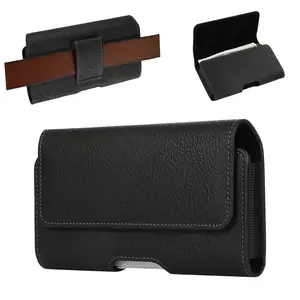 Cell Phone PU Leather Holster Belt Loops Magnet Pouch Man Waist Bag Carrying Perfect For Outdoor Daily Use