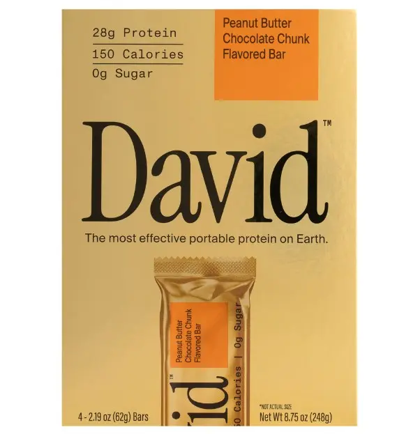 David High Protein Bars, Peanut Butter Chocolate Chunk, 28g Protein (8 Count)