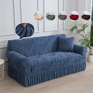Integrated Stretch Skirt Sofa Cover - Suitable for All Seasons, Machine Washable and Hand Washable, Pet Scratch Resistant, Stain Resistant, Non-Slip Integrated Wrap Design, Suitable for Living Room Sofa Elastic Sofa Cover, Sofa Slipcover