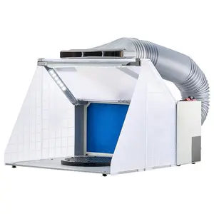 VEVOR Airbrush Spray Booth, Portable Hobby Airbrush Paint Spray Booth Kit with LED Lights, Exhaust Fan and Exhaust Extension Hose, Airbrush Paint Booth for Painting Models, Arts, Crafts, Cakes