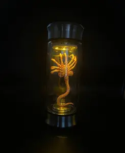 USA Alien in a Test Tube Embryo Glass Jar Prop LED Light Red Green Blue Purple White Warm White Pendant Necklace 19cm Height 7cm Diameter