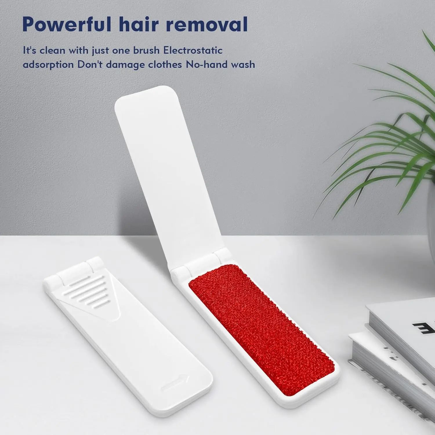 Foldable Lint Brush Multi-Pack (2 White-2 Black) - Reusable Brushes for Pet Hair Removal, High-Adhesive Soft Bristles, Ultra-Porous Design, Easy Maintenance for Dogs,Rabbit,Busy Households,Compact Portable Convenience for Clothes,Furniture