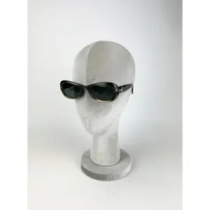 Pre-owned Vintage Versace Olive Green Oval Frame Sunglasses c1990s