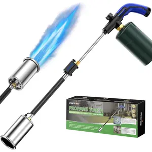 Propane Weed Burner, Ergonomic Handle Weed Flamethrower, 30" Long Arm Duty Blow For, Fire Starting, Wood DIY(PROPANE TANK NOT INCLUDED)