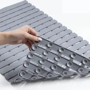 Bathroom Mat, 1 Count Non-slip Bath Mat with Suction Cups, Quick-drying Bathroom Mat with Drain Holes, Home Decor Supplies, Bathroom Floor Mat