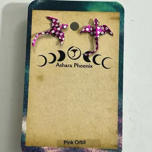 Pink Orbit Cosmic Dragon Earrings Studs - Bold Transformation Courage Ignited Dragon Energy Handcrafted Limited Edition Jewelry