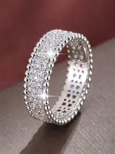 1 PC Fashion Stackable Cubic Zirconia Ring For Women For Valentine's Day Gift Wedding Anniversary Party Jewelry