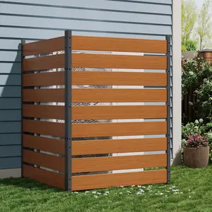 49" h x 38" w (2 Panels) Cedar Privacy Screen,Trash Can Fence, Air Conditioner Fence, Wood Fence Panel,Ideal Outdoor Privacy Wall, Pool Equipment Enclosure,Teak