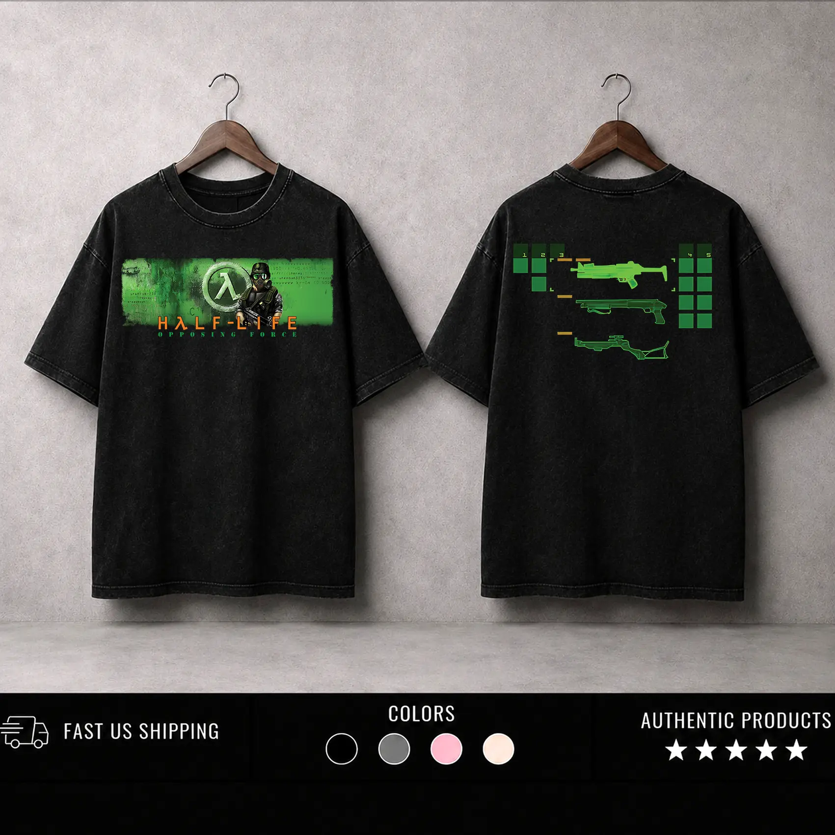 Half-Life: Opposing Force Valve Tee – Retro Y2K FPS Shooter Video Game T-Shirt,Apparel Classic RPG graphic shirt Top Casual Cotton Tee Casual Fabric Menswear