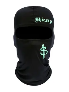 Luminous Letter and Dollar Printing Ski Mask for Men Women, Windproof Balaclava Face Mask for All Seasons, Perfect for Snowboarding and Motorcycling