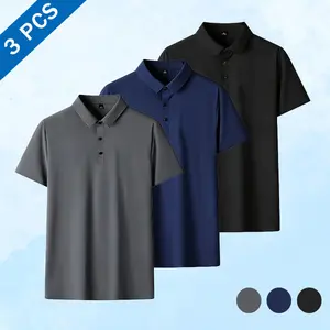 Men’s Versatile 3-Pack Polo Shirts – Lightweight, Breathable, Moisture-Wicking, Made from Breathable Fabric, Essential for Golf and Business Casual