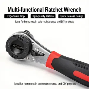 Universal Socket Wrench Ergonomic - Multifunctional Torque Ratchet Tool with Anti-Slip Handle for Enhanced Grip