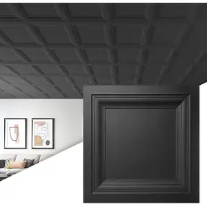 square black drop ceiling tile 2ft x 2ft pvc ceiling panel 24 x 24in