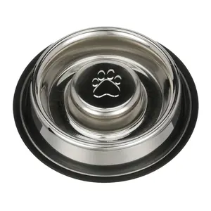 NEATER PETS Non-Tip Stainless Steel Slow Feed Bowl for Cats & Dogs - Reduces Vomiting, Prevents Overeating, Dishwasher Safe, Available in 4 Sizes