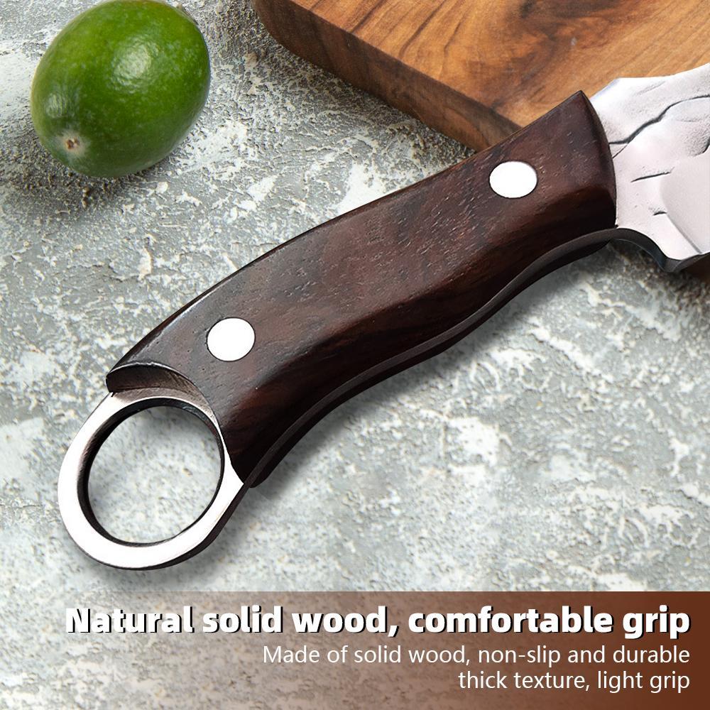 Japanese Chef Knife – Handmade High Carbon Steel Meat Cleaver, Viking Butcher Knife with Sheath, Multipurpose for Meat Cutting, BBQ, Outdoor, Camping, Sharp Blade