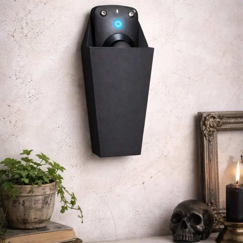 Coffin Remote Holder, Home Decor Wall Hook Shelf for Living Room, Bedroom Remote Control Storage Organizer