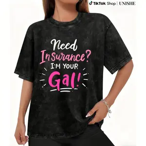 Unisex Washed 100% Cotton Tee – Insurance Agent 'I'm Your Gal' Print