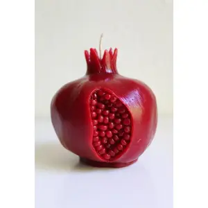 Intricate Crimson Pomegranate Candle