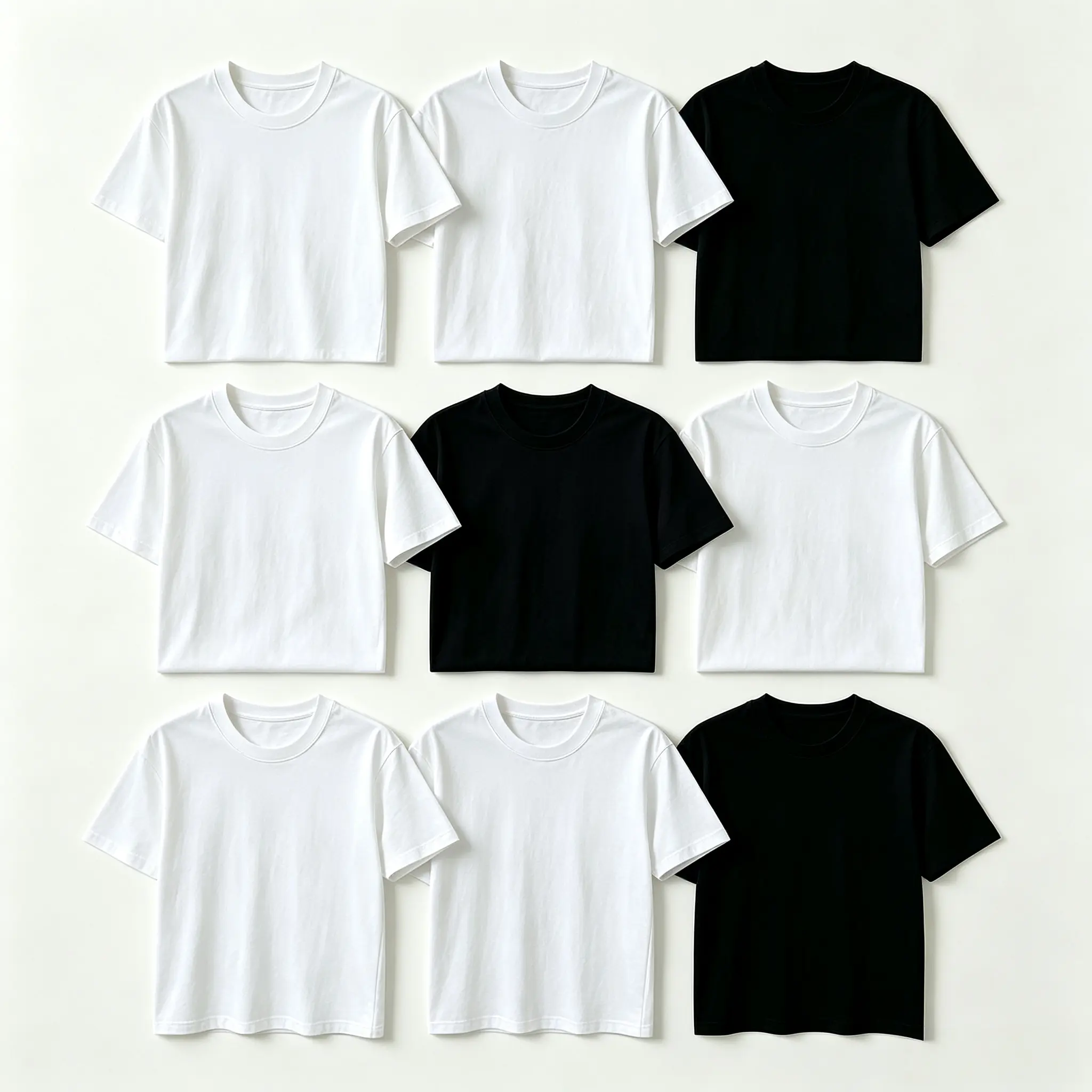 Women's 9-Pack Minimalist T-Shirts, Essential Soft Cotton Basic Tee for Workout, Daily Wear & Travel, Shortsleeve, Round Neck