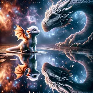 1PC large-sized 40x40cm/15.7x15.7in adult frameless handmade DIY 5D square and round diamond painting kit, cute dragon, all artificial diamond rhinestone mosaic painting, diamond art kit, home decoration office