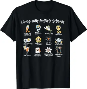 Living With Multiple Sclerosis Ms Awareness Autoimmune T-Shirt