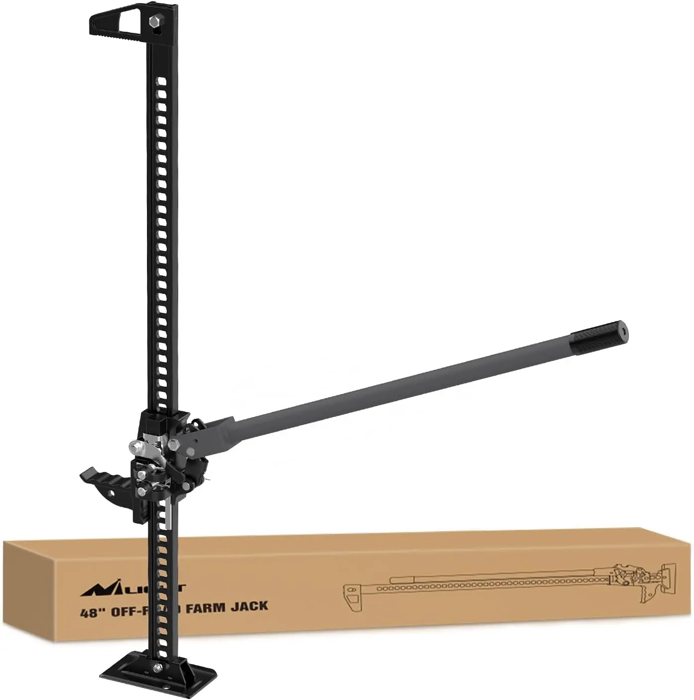 Nilight Farm Jack, 48 inch Utility High Lift Ratcheting Off Road Jack for Truck/SUV/ATV/CAR, 7000 lbs/3 Ton Capacity Automotive Vehicle Tool Automotive Repair Tools Vehicle Tire Inflator, Off-Road Compatible Hydraulic Car Jack Pneumatic Jack